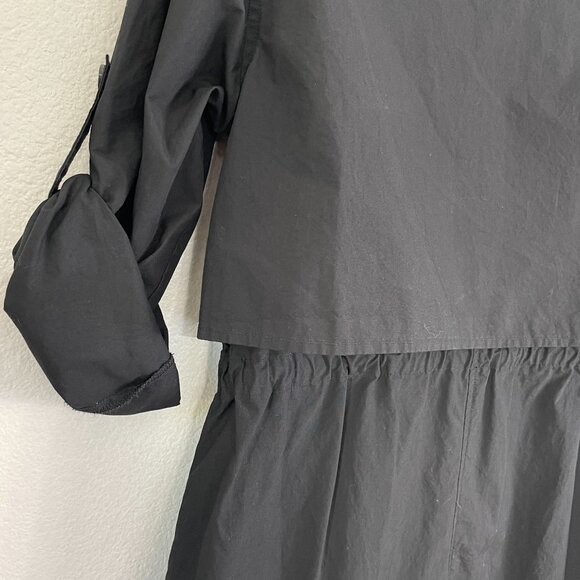 Banana Republic Womens Small Black Trench Back Shirt Dress Roll Tab Sleeve - Picture 16 of 16